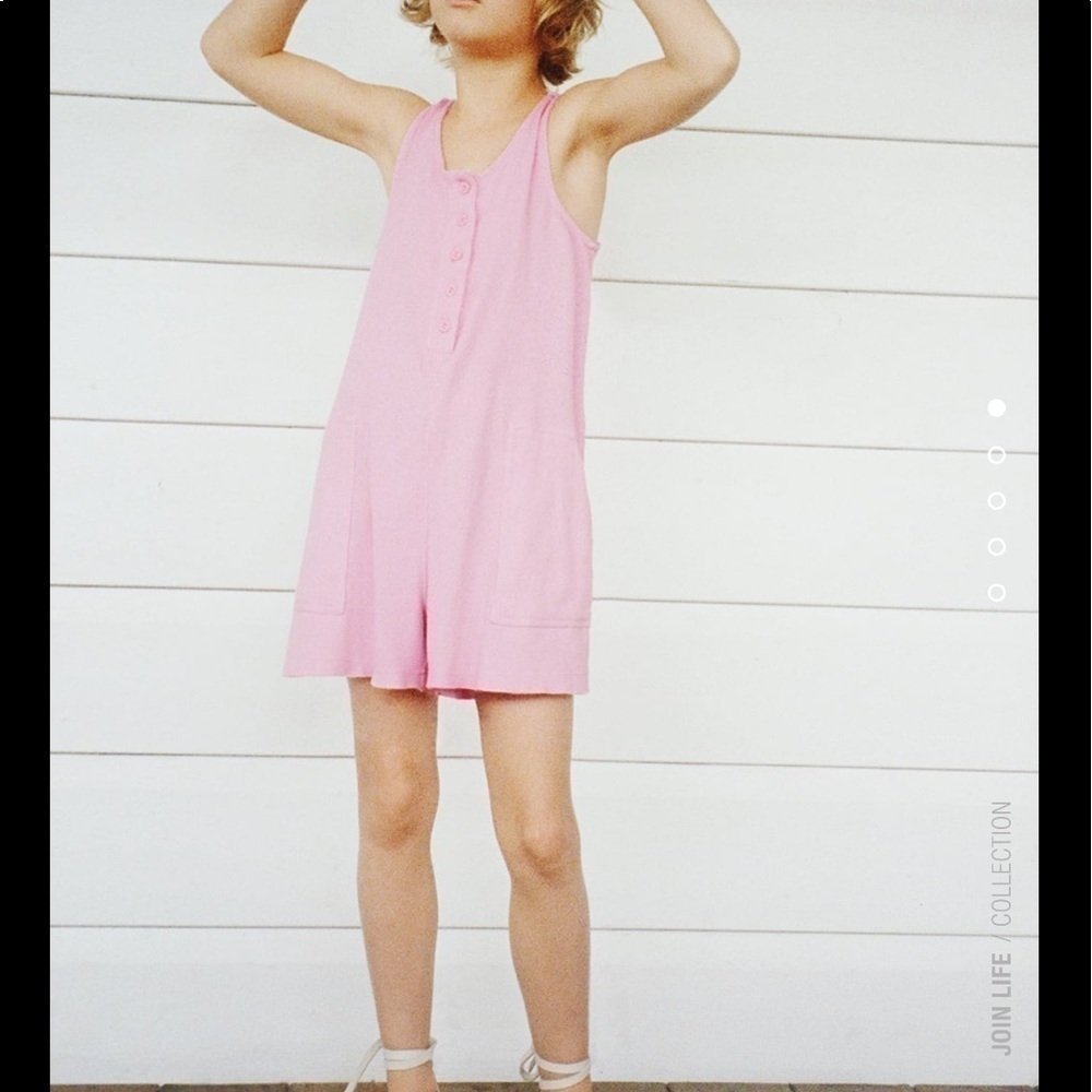 Zara Pink Washed Jumpsuit NWT
